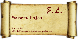 Paunert Lajos névjegykártya